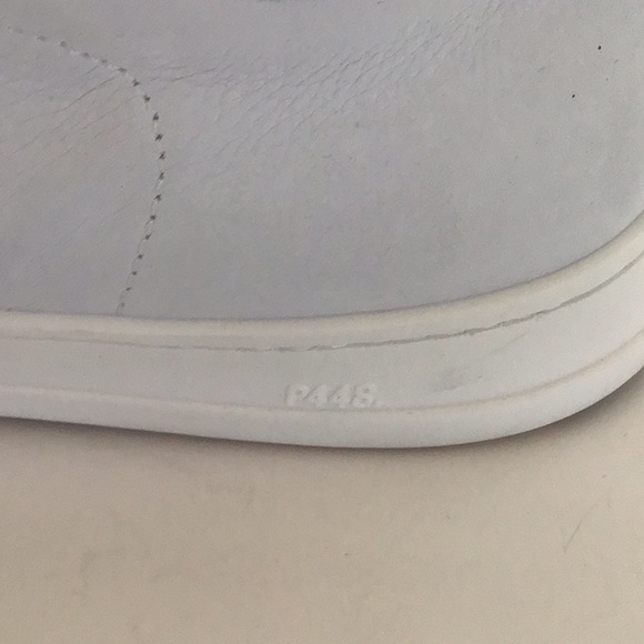 P448 JOHN WHITE LEATHER LOW PROFILE SNEAKERS NWOT SIZE 40 - Picture 14 of 15